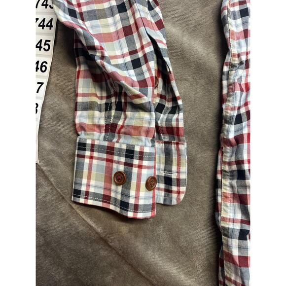 Orvis Plaid Long Sleeve Button Down Shirt (Men's XL) Red/White - Picture 2 of 6